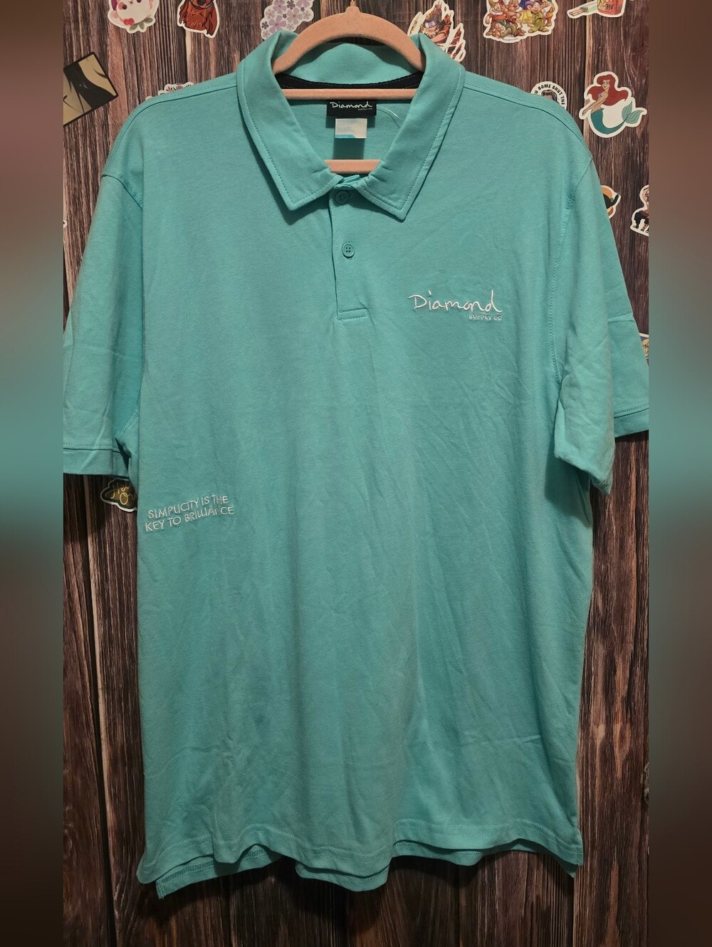 Diamond Supply Co. Men’s Polo Shirt - Aqua tiffany blue